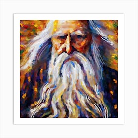 Portrait of an old man with a white beard Art Print