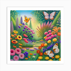 Butterfly Garden 3 Art Print