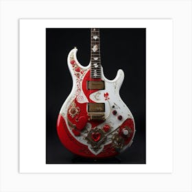 Heartstrings Monarchy Queen Of Hearts Guitar Elegance (7) Art Print