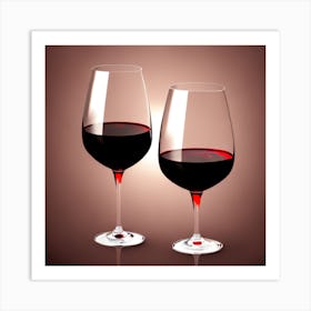 Two Glasses Of Red Wine Art Print