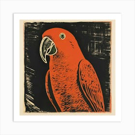 Retro Bird Lithograph Parrot 3 Art Print