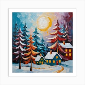 Winter Landscape Painting 1 Art Print