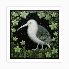 Ohara Koson Inspired Bird Painting Kiwi 1 Square Art Print