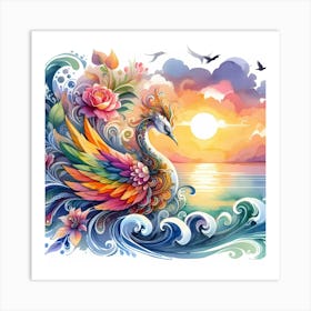 Swan Painting Art Print