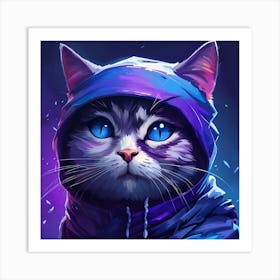 Cat With Blue Eyes 7 Art Print