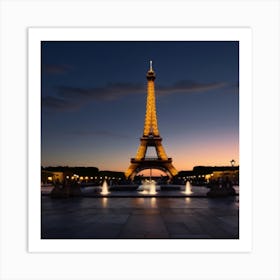 Eiffel Tower At Dusk Art Print