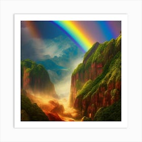 Rainbow In The Mountains Art Print