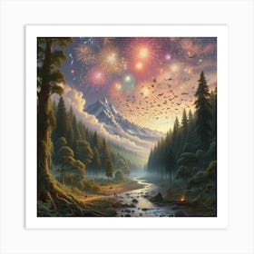 Firework In The Sky Art Print