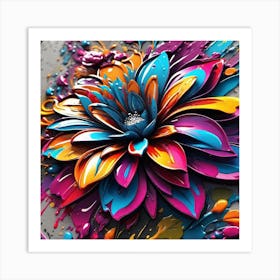 Colorful Flower Painting 1 Art Print