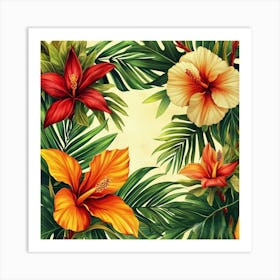 Hibiscus Flower Background Art Art Print