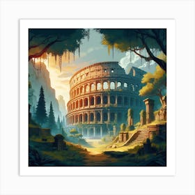 Colosseum In An Enchanted Forest Art Print