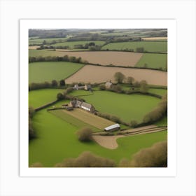 Aerial View Of Farmland 7 Art Print