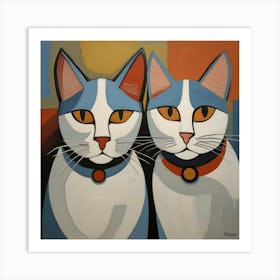 Two More Cats Art Print