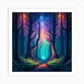 Fantasy Forest At Dusk 1 Art Print