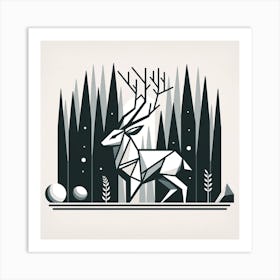 Deer In The Forest 5 Art Print