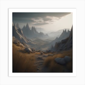 Landscape With Mountains Art Print