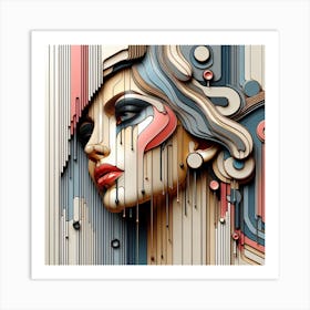 Abstract Portrait Of A Woman Art Print