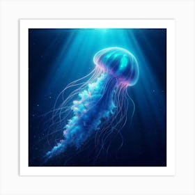 Jellyfish - Jellyfish Stock Videos & Royalty-Free Footage 1 Art Print