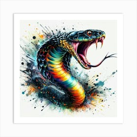 Colorful Cobra Art Print