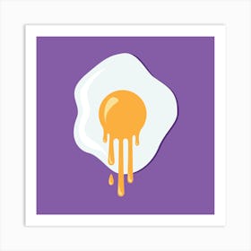 Runny Egg Purple Art Print