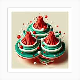 3d Christmas Tree Art Print