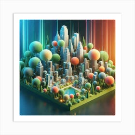 3d Cityscape 2 Art Print