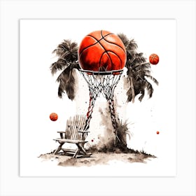 Basketball Hoop Art Print