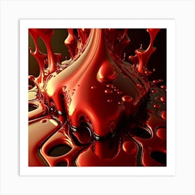 Drips Of Red Liquid Art Print