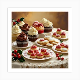 Leonardo Phoenix 10 A Festive Holiday Dessert Spread Featuring 2 Art Print