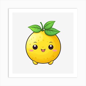 Kawaii Lemon Art Print