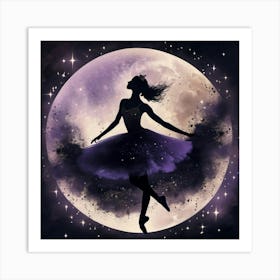 Silhouette Of A Ballerina Art Print