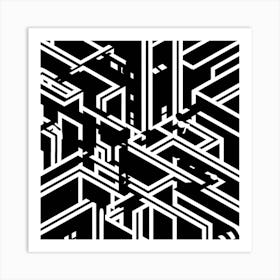 Black and White Abstract Art 80 Art Print