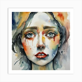 Watercolor Of A Girl 5 Art Print