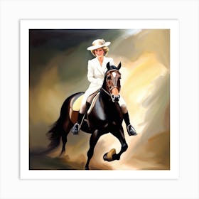 Princess Diana On Horseback Art Print