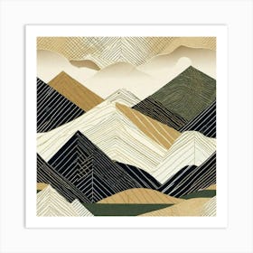 Design of paper mountains Art Print