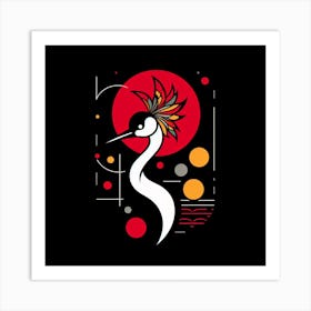 Asian Crane Art Print