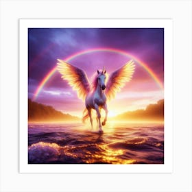 Unicorn With Rainbow 3 Art Print