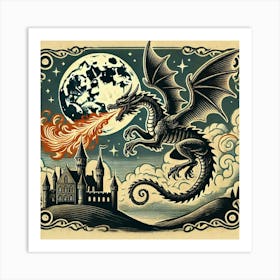 Tattoo Dragon 2 Art Print