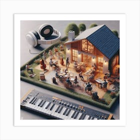 Villa People Enjoying Music Art Print