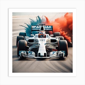 Racing car at speed Created by using Imagine AI Art Art Print