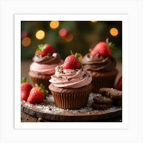 Asm Christmas Dessert With Chocolate And Strawberry Li 15f276cd 2420 42da 94df Ca3826ebb2d7 Art Print