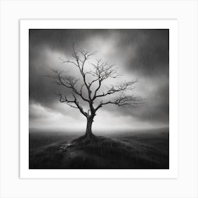 Tree In The Rain Dreamscape Art Print