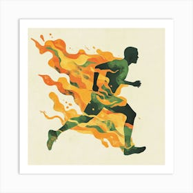 Runner In Flames Art Print