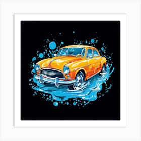 Logo Vector Car Wash Clean Soap Bubbles Water Splash Detailing Automotive Foam Service (8) Art Print