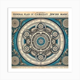 General Plan Of Caballey Jewish Magic Art Print