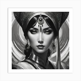 Portrait Noir Et Blanc Art Print