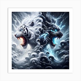 White Tiger Art Print