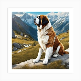 St. Bernard Dog 6 Art Print