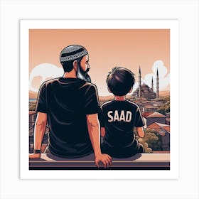 Boy and Father Art Print