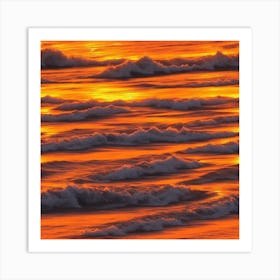 Sunset At The Beach 1 Art Print